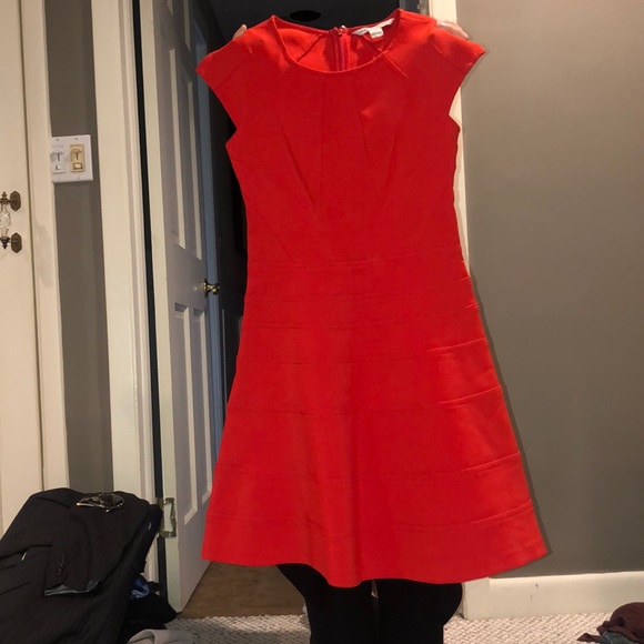 dvf red dress